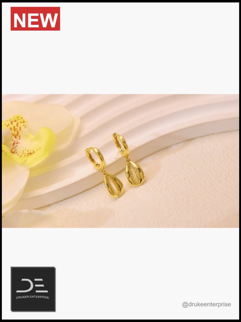 Gold Plated Dangle Earrings Pearl Shell Starfish Huggie Stack - Picture 7 of 7